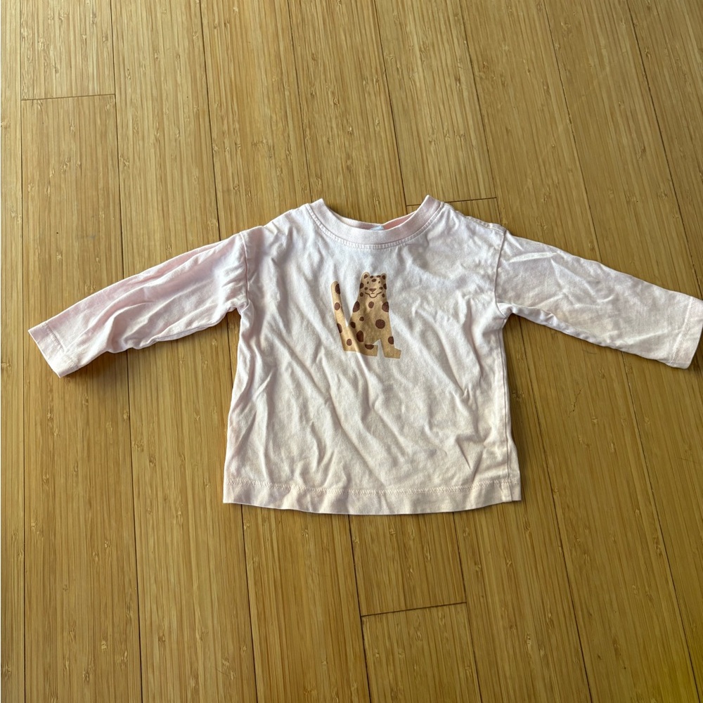 Hanna Andersson Pink Long Sleeve Tee with Leopard Design